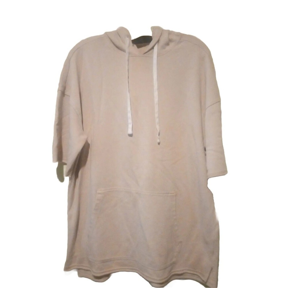 Men's M Short Sleeve Hooded T-shirt Pouch Pockets Lightweight